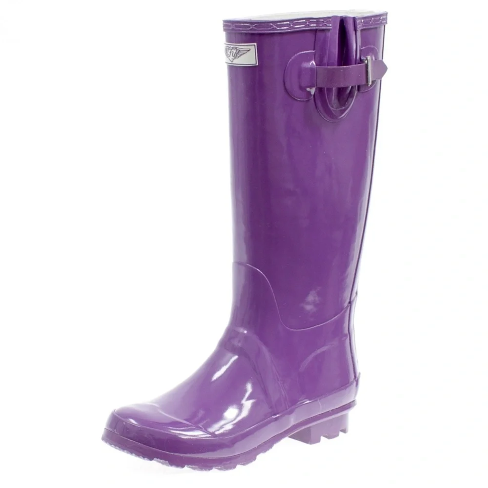 Women's Rainboots, Rubber Tall Classic Rain Boots, #3106, Purple